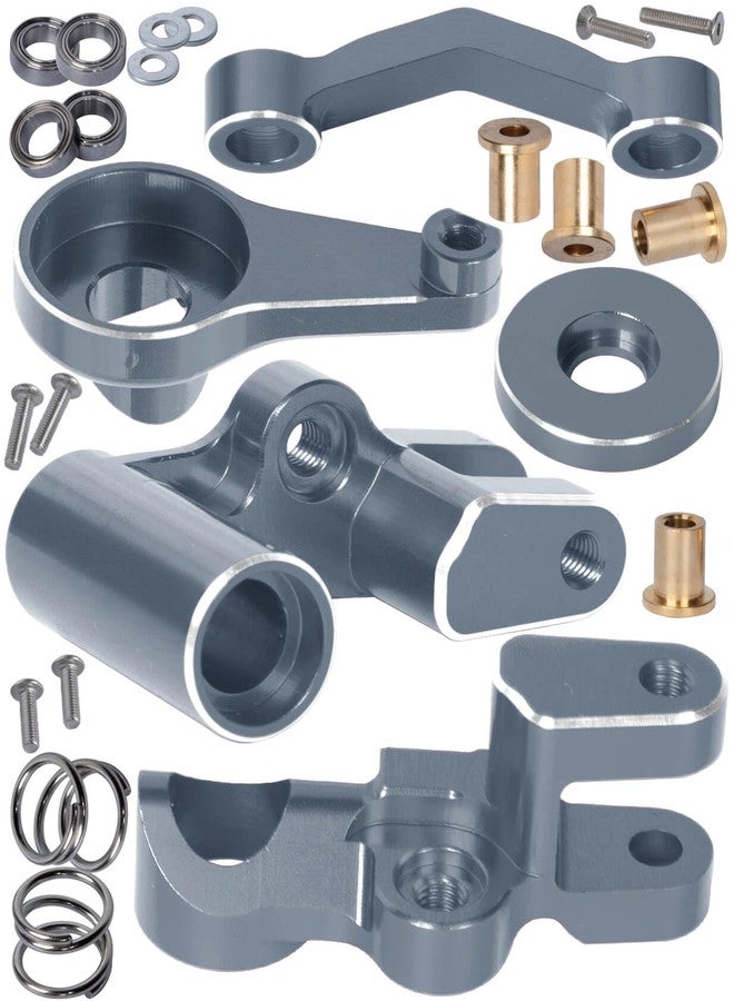 BRCatWPark Aluminum Steering Bellcranks Drag Link w/Ball Bearings Upgrades Part for 1/10 Slash 4X4 VXL/Rustler 4X4 VXL/Stampede 4WD VXL,RC Servo Saver Set Hops up,Titanium - Image 1